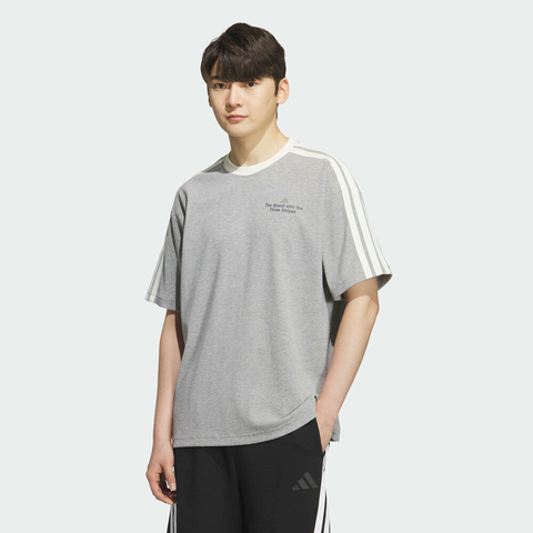 adidas阿迪达斯2025男子GFX TEE1针织无领短TKF2477