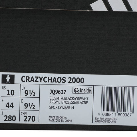 adidas阿迪达斯2025男子CRAZYCHAOS 2000SPW FTW-跑步JQ9627
