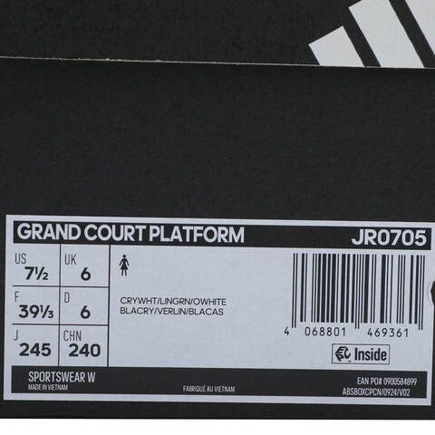 adidas阿迪达斯2025女子GRAND COURT PLATFORMSPW FTW-网球JR0705