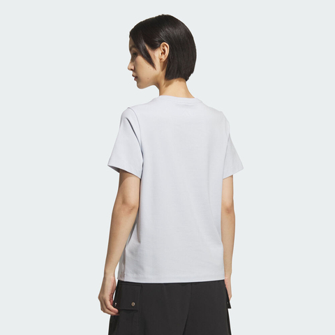 adidas阿迪达斯2025女子W LOGO GFX TEE针织无领短TKF2678