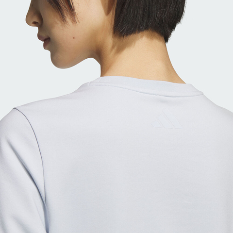 adidas阿迪达斯2025女子W LOGO GFX TEE针织无领短TKF2678