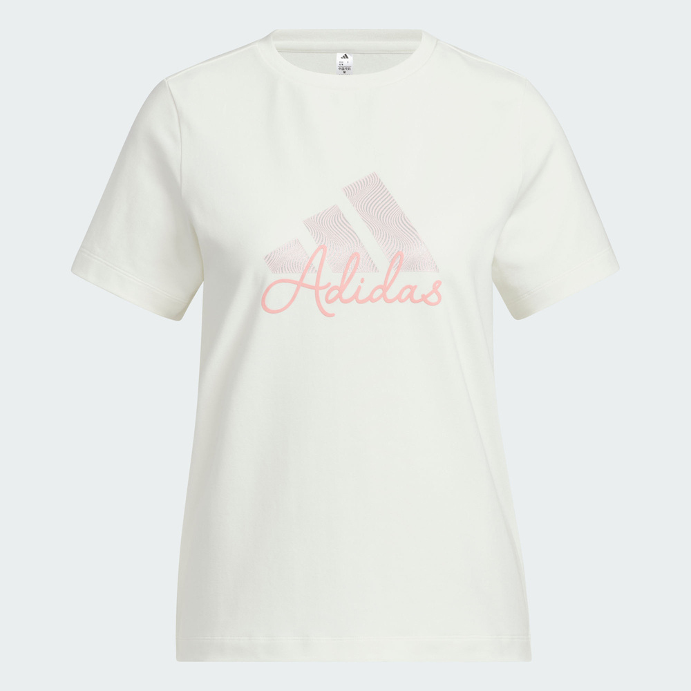 adidas阿迪达斯2025女子W LOGO GFX TEE针织无领短TKF2677