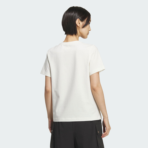 adidas阿迪达斯2025女子W LOGO GFX TEE针织无领短TKF2677