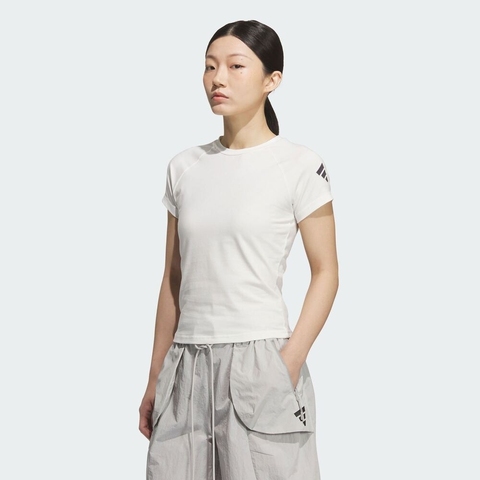 adidas阿迪达斯2025女子FUSTL W TEE SS2针织无领短TKC3771
