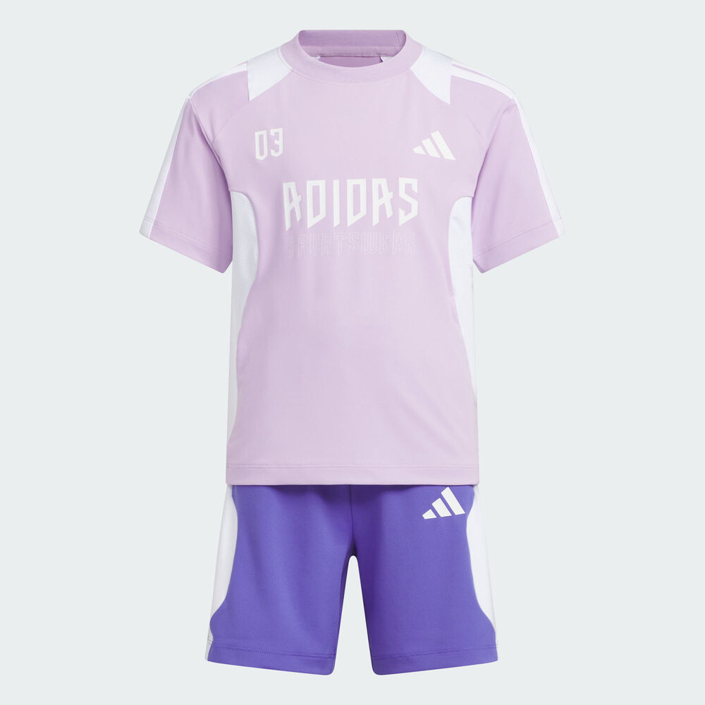 adidas阿迪达斯2025女小童LK BTS TEE SET短袖套服KF2661