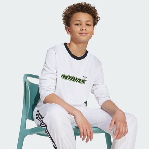 adidas阿迪达斯2025男大童LS TEE针织无领长TJV8662