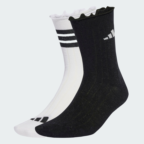 adidas阿迪达斯2025女子GLOW SOCK 2PP长袜优惠装JX5726