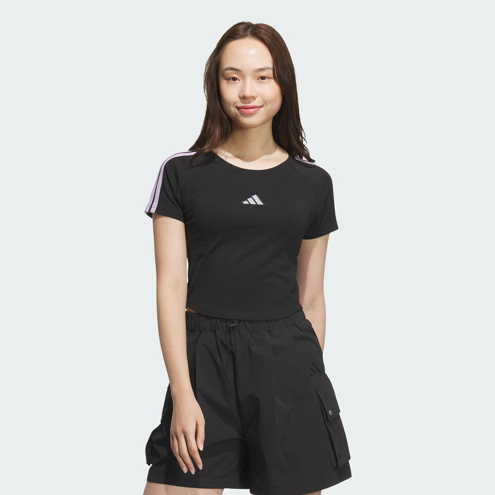 adidas阿迪达斯2025女子S BABY TEE针织无领短TKB7753