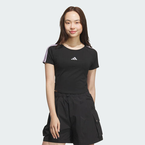 adidas阿迪达斯2025女子S BABY TEE针织无领短TKB7753