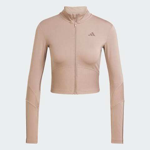 adidas阿迪达斯2025女子HYG RIB TRACK J针织无帽外套JY2093