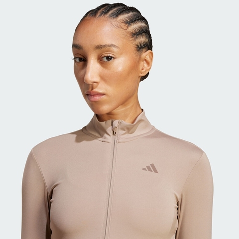 adidas阿迪达斯2025女子HYG RIB TRACK J针织无帽外套JY2093