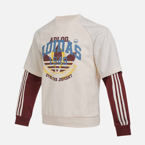 adidas阿迪达斯2025男大童JK BB CREW 8针织无帽卫衣KG6622