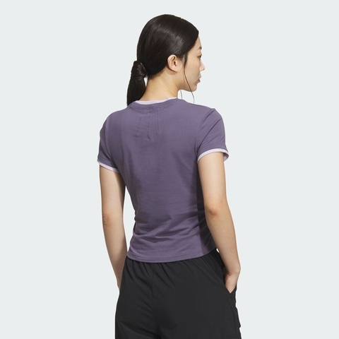 adidas阿迪达斯2025女子FOS SLIM TEE SS针织无领短TKF0696