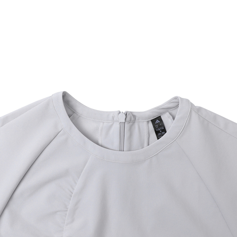 adidas阿迪达斯2025女子FOS W WVN TEE梭织无领短TKG7127