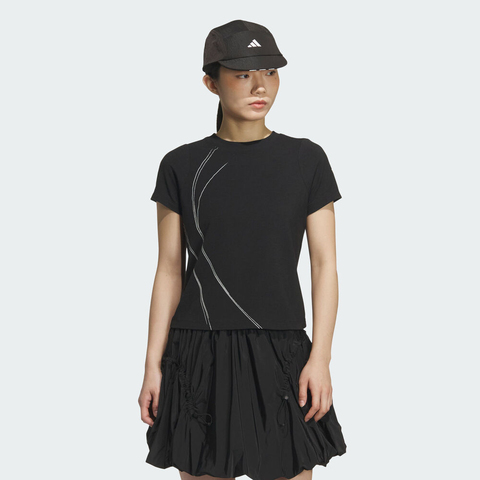 adidas阿迪达斯2025女子FUSTL W TEE SS针织无领短TKC2723