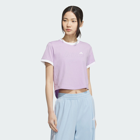 adidas阿迪达斯2025女子S GFX TEE针织无领短TKC5436