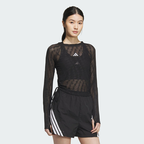 adidas阿迪达斯2026女子S MESH LS TEE梭织无领长TKB7607