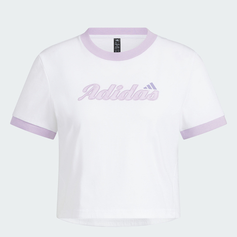 adidas阿迪达斯2025女子S GFX TEE针织无领短TKC5435