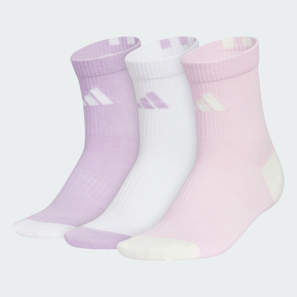 adidas阿迪达斯2025女大童KIDS CRW 3PP中袜优惠装KC0189