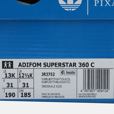 adidas阿迪达斯2025男小童ADIFOM SUPERSTAR 360 C三叶草童装JR3752