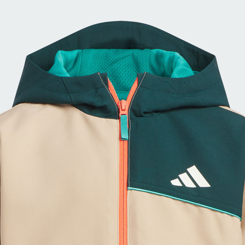adidas阿迪达斯2025男小童LK WV JKT梭织连帽外套KC5327