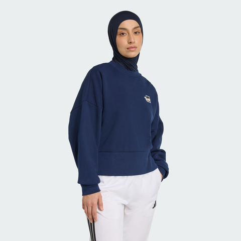 adidas阿迪达斯2025女子W CAT SWT针织无帽卫衣JV8406