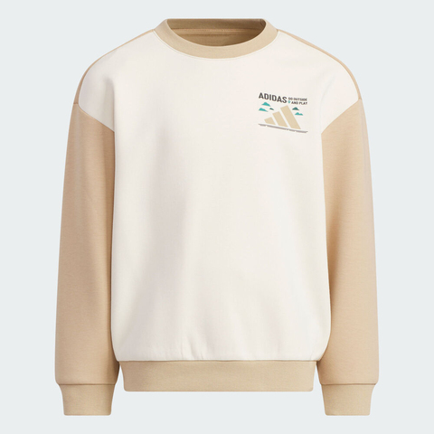 adidas阿迪达斯2025男小童LK KN CREW针织无帽卫衣KC5334