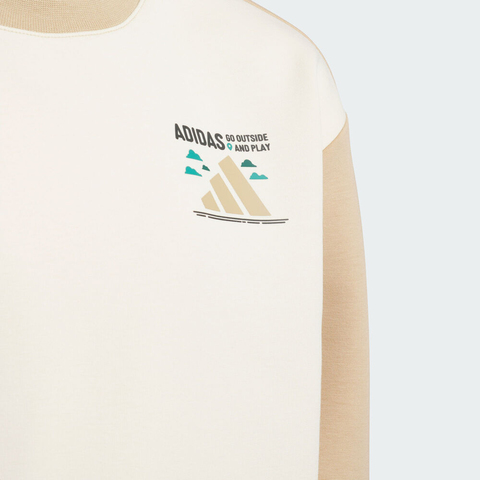 adidas阿迪达斯2025男小童LK KN CREW针织无帽卫衣KC5334