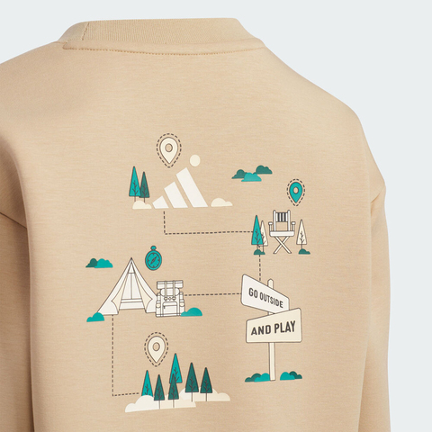 adidas阿迪达斯2025男小童LK KN CREW针织无帽卫衣KC5334