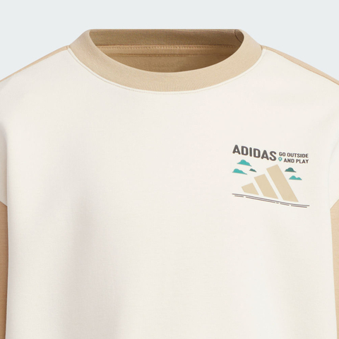 adidas阿迪达斯2025男小童LK KN CREW针织无帽卫衣KC5334