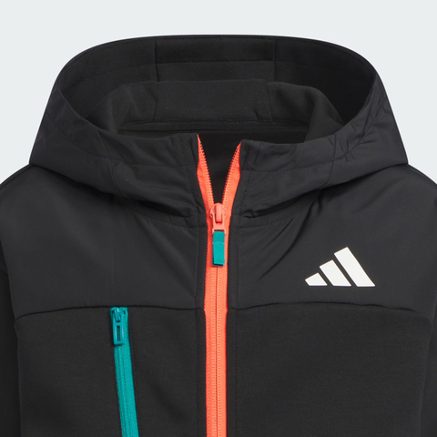 adidas阿迪达斯2025男小童LK KN JKT针织连帽外套KF4950