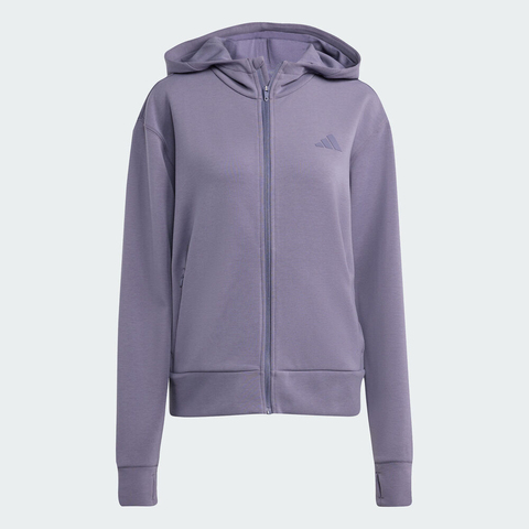 adidas阿迪达斯2025女子D4T FZ HOODIE针织连帽外套JX7310
