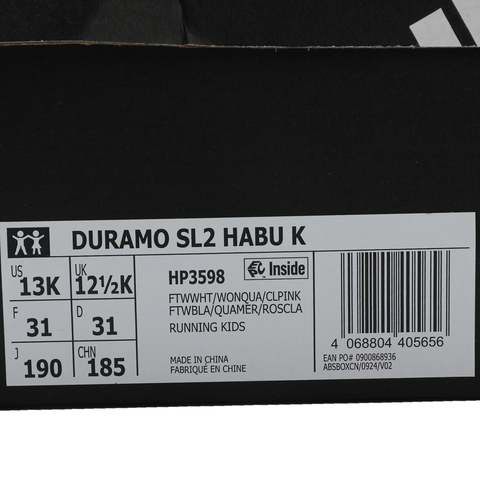 adidas阿迪达斯2025女小童DURAMO SL2 HABU K跑步常规HP3598