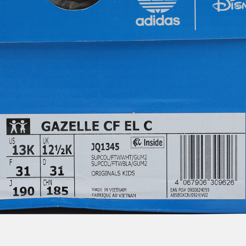 adidas阿迪达斯2025女小童GAZELLE CF EL C三叶草童装JQ1345