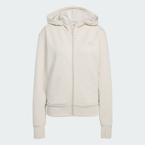 adidas阿迪达斯2025女子D4T FZ HOODIE针织连帽外套JX7318