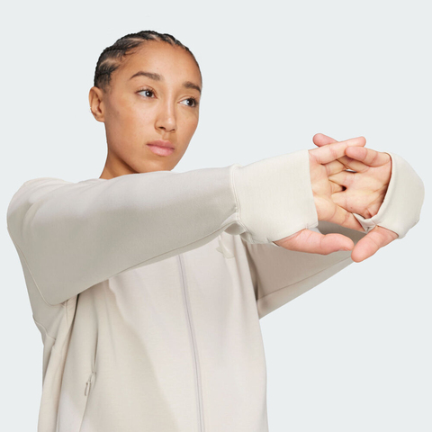 adidas阿迪达斯2025女子D4T FZ HOODIE针织连帽外套JX7318