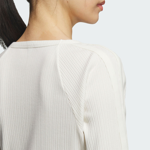 adidas阿迪达斯2025女子S LS TOP针织无领长TKB7754