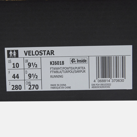 adidas阿迪达斯2025中性VELOSTAR跑步常规KI6018
