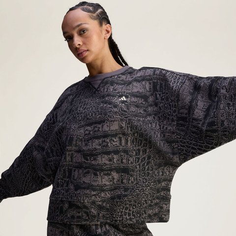 adidas阿迪达斯2025女子aSMC LOOSE SS P针织无帽卫衣JN2215