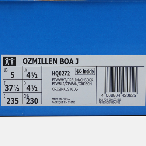 adidas阿迪达斯2025男大童OZMILLEN BOA J三叶草童装HQ0272