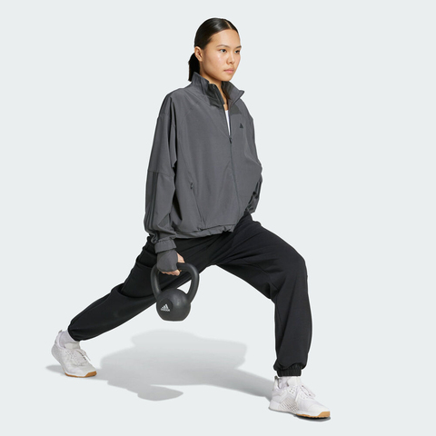 adidas阿迪达斯2025女子HYGLM WINDB S梭织无帽外套JX3856