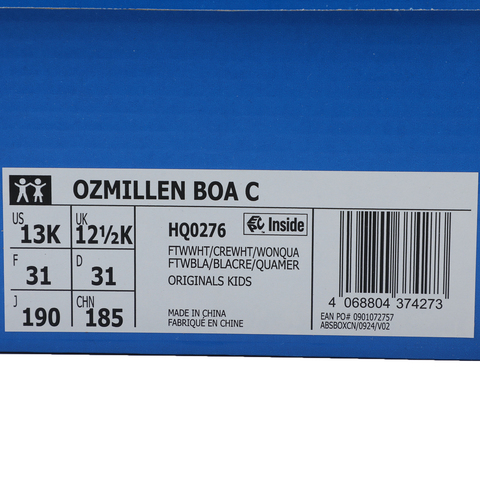 adidas阿迪达斯2025女小童OZMILLEN BOA C三叶草童装HQ0276