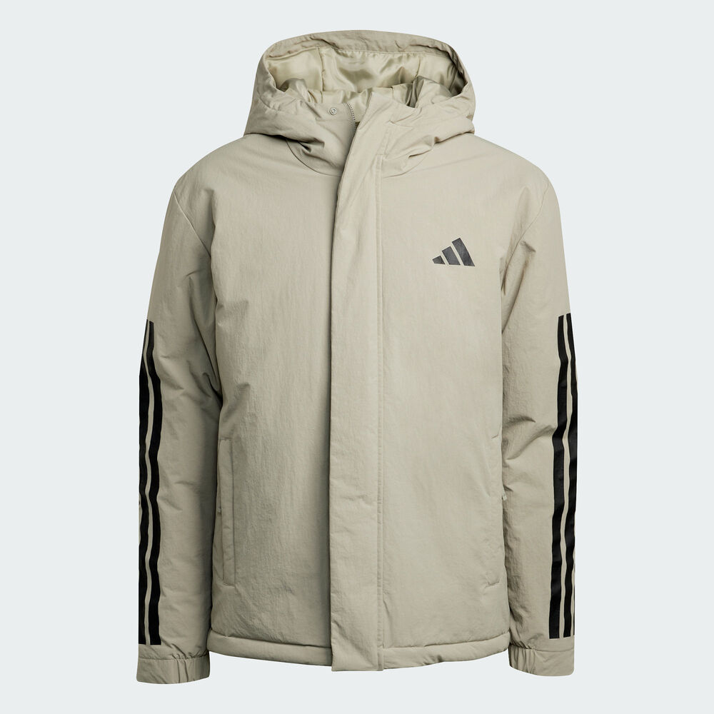 adidas阿迪达斯2025男子3S HOODED INS J厚棉服JY8305