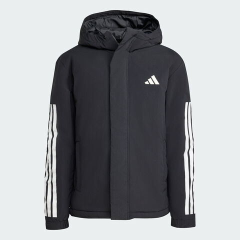 adidas阿迪达斯2025男子3S HOODED INS J厚棉服JY8303