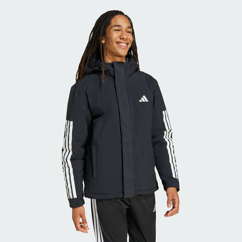 adidas阿迪达斯2025男子3S HOODED INS J厚棉服JY8303