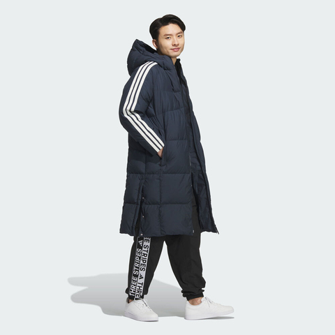 adidas阿迪达斯2025男子3S L DOWN JKT厚羽绒服-长KC2499