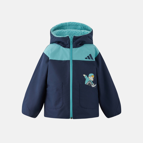 adidas阿迪达斯2025男小童LK GFX REV JKT厚棉服KC2820