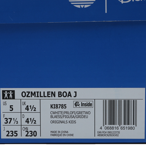 adidas阿迪达斯2025女大童OZMILLEN BOA J三叶草童装KI8785