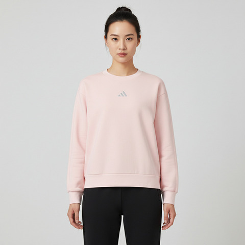 adidas阿迪达斯2025女子DK CREW针织无帽卫衣KC0050