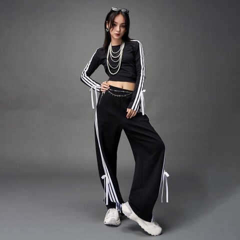 adidas阿迪达斯2025女子DANCE LS TEE1针织无领长TKG3862